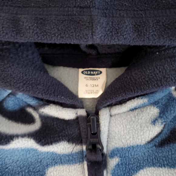 OLD NAVY Boys Fleece Hoodie Zip Up Size 6-12M - Picture 3 of 6